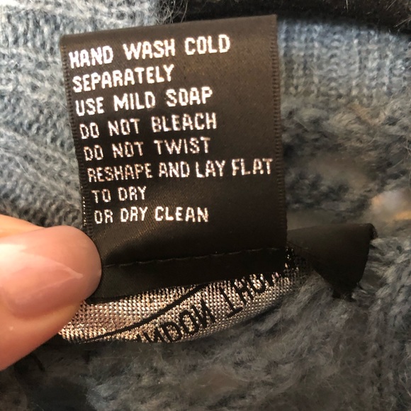 XL Blue Gray Designer Crop Knit Cardigan - Picture 3 of 8